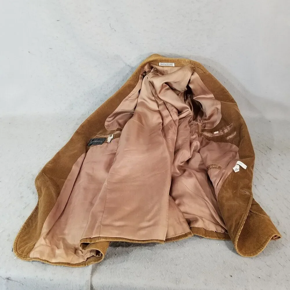 Brad Whitney sport coat jacket men's 46L‎ brown corduroy vintage cotton